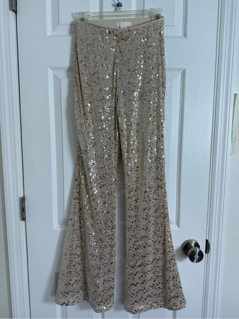 H&M Champagne Sequin Flare Pants